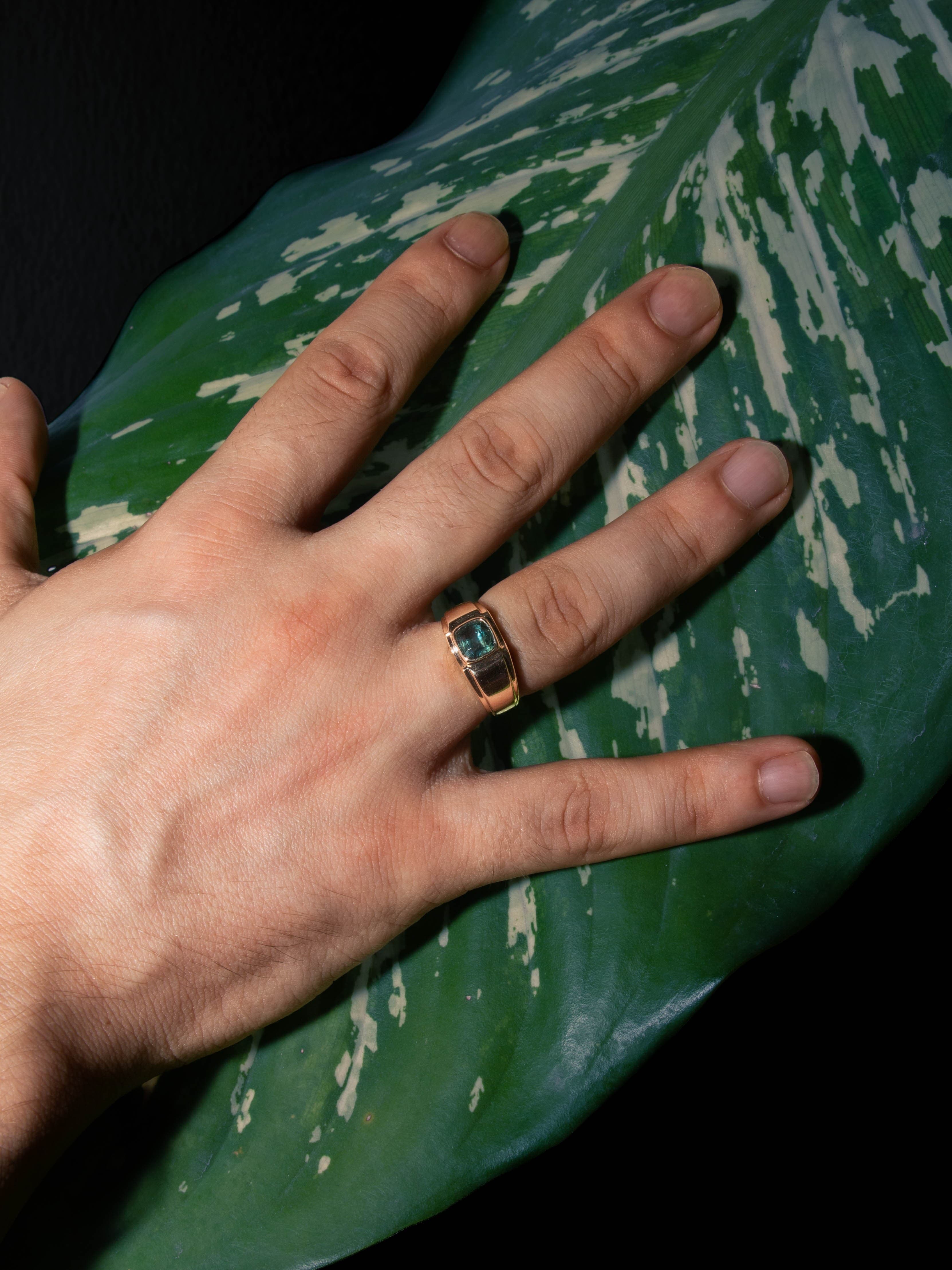Bague Gabriel - Saphir Teal, photo 2
